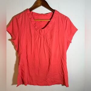 Bay Studio Coral Short Sleeve V-Neck Top